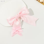 ヘアクリップ 髪留め レディース 女性 ヘアアクセサリー ファッション雑貨 リボン ワニクリップ くちばしクリップ サテン ピンク ブラック ブルー フェミニン ガーリー カジュアル ポップ 可愛い キュート おしゃれ