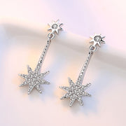 スタッドピアス レディース 女性 アクセサリー ファッション雑貨 スター 星 ラインストーン シルバーカラー 華やか かわいい キュート 綺麗 キラキラ スウィング 揺れる プレゼント ギフト