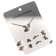 ピアス×4ペア ネックレス×1点 合計5点セット レディース アクセサリー ペンダント チェーン ラインストーン パール風 華奢