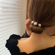 お団子メーカー ヘアワイヤー レディース ヘアアクセサリー フラワー お花 フェイクパール シニヨンヘアー まとめ髪 簡単 おしゃれ かわいい 巻くだけ 便利 飾り付き 髪飾り