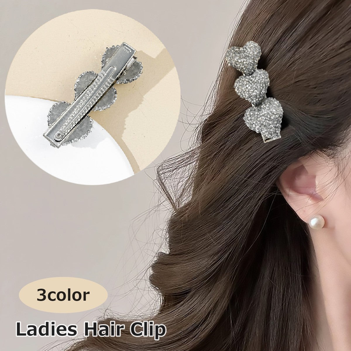 ヘアクリップ ミニ ヘアピン レディース 女性 ヘアアクセサリー 髪飾り ハート ライトストーン かわいい おしゃれ 前髪 お出かけ 小さめ