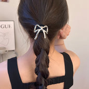 ヘアゴム 髪ゴム レディース 女性 ヘアアクセサリー ファッション雑貨 リボン 飾り付き メタリック 無地 シルバーカラー ゴールドカラー フェミニン ガーリー 可愛い キュート おしゃれ シック ライトフォーマル