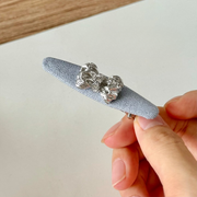 ヘアクリップ 単品 1個 レディース ヘアアクセサリー くちばしクリップ リボン デニム調 ラインストーン 前髪クリップ かわいい おしゃれ 個性的 髪飾り 女性 大人女子 女子 女の子