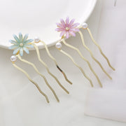 ヘアコーム レディース ヘアアクセサリー かんざし 簪 フラワー 花 パール調 おしゃれ かわいい 髪留め 髪飾り ヘアアレンジ 女性用