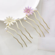 ヘアコーム レディース ヘアアクセサリー かんざし 簪 フラワー 花 パール調 おしゃれ かわいい 髪留め 髪飾り ヘアアレンジ 女性用