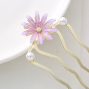 ヘアコーム レディース ヘアアクセサリー かんざし 簪 フラワー 花 パール調 おしゃれ かわいい 髪留め 髪飾り ヘアアレンジ 女性用