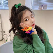 ヘアゴム 髪ゴム 5個セット タオルリング ヘアアクセサリー レディース 女性 キッズ ジュニア 子供 女子 まとめ髪 髪飾りリボン カラフル かわいい キュート 華やか 蝶々結び シンプル お揃い