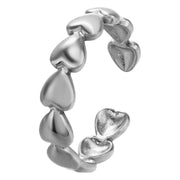 指輪 オープンリング レディース アクセサリー ハート ゴールドカラー シルバーカラー かわいい おしゃれ プレゼント ギフト