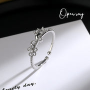 オープンリング 指輪 リング アクセサリー レディース 女性 婦人 サイズ調整可 猫 ネコ 花 フラワー かわいい おしゃれ ファッション小物 ギフト プレゼント 贈り物