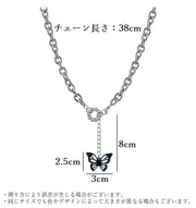 チョーカー ネックレス ペンダント レディース アクセサリー チェーン 太め 揺れる ぶら下がり リング チョウ 蝶 バタフライ