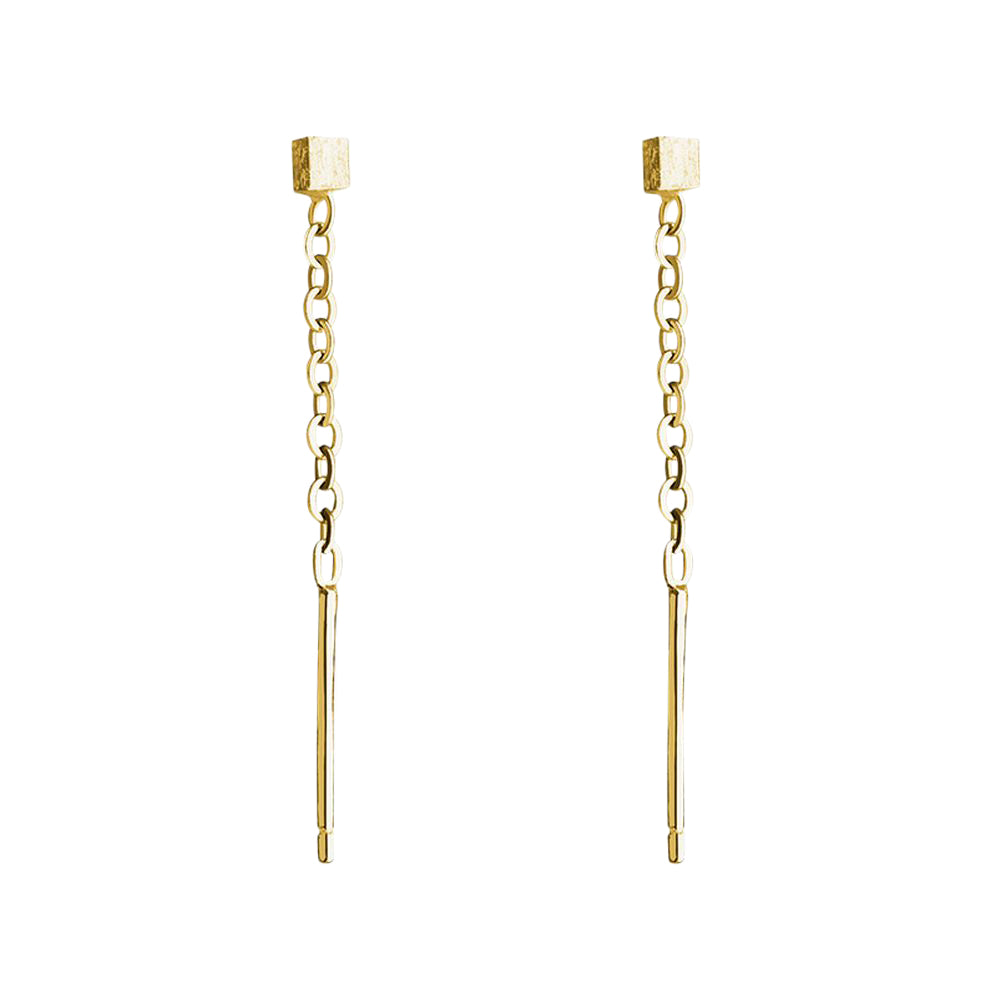 チェーンピアス アメリカンピアス アクセサリー レディース 女性用 キューブ ゴールド バリエーション画像
