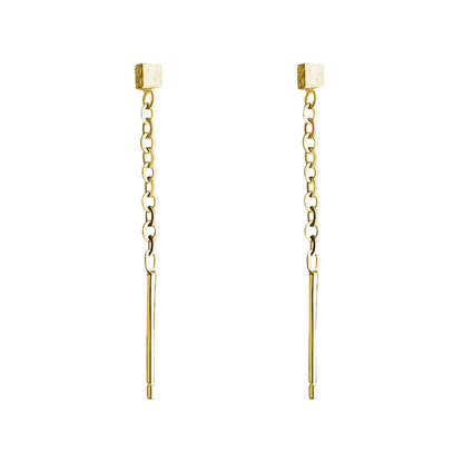 チェーンピアス アメリカンピアス アクセサリー レディース 女性用 キューブ ゴールド バリエーション画像