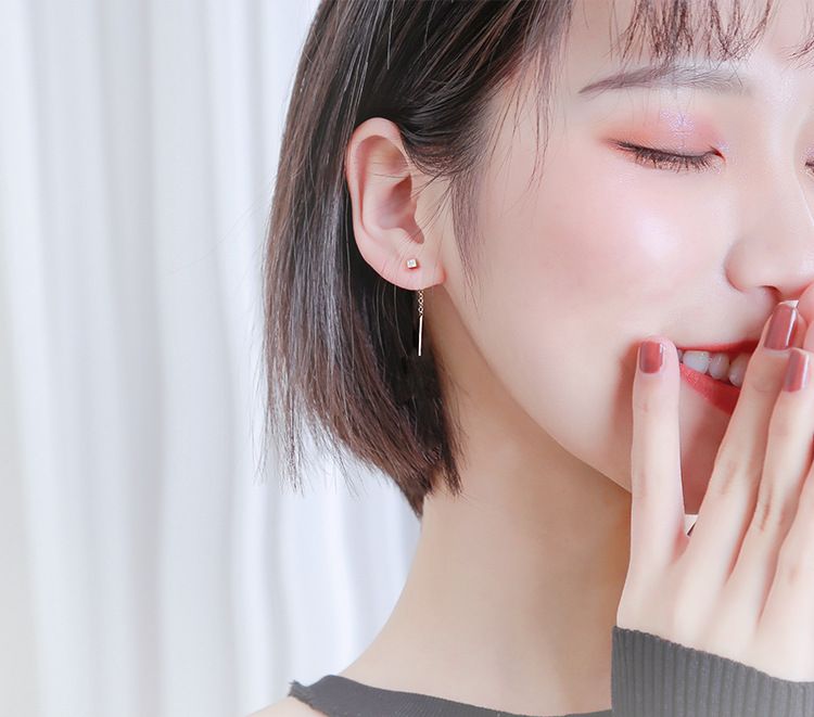 チェーンピアス アメリカンピアス アクセサリー レディース 女性用 キューブ 商品画像3