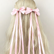 ヘアクリップ くちばしクリップ ヘアアクセサリー レディース 髪飾り 髪留め リボン ロング 大きめ 2連 ダブル 星型ビジュー