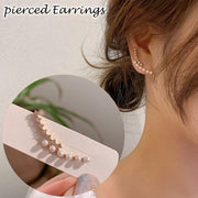 スタッドピアス アクセサリー レディース 女性用 両耳用 カーブ フェイクパール ラインストーン おしゃれ かわいい 大人上品 フェミニン エレガント きれいめ ギフト プレゼント 婦人用