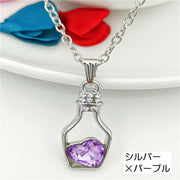 ネックレス ペンダント アクセサリー レディース 女性用 ファッション小物 ボトル モチーフ 瓶 ビン ラインストーン ハート 上品 エレガント おしゃれ かわいい プレゼント ギフト 誕生日 記念日