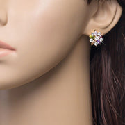 ピアス スタッドピアス アクセサリー レディース 女性用 フラワー 花モチーフ きらきら かわいい フェイクストーン ゴージャス お出掛け デート パーティー セレモニー 二次会 ご褒美 プレゼント 彼女
