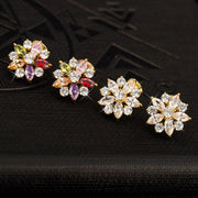 ピアス スタッドピアス アクセサリー レディース 女性用 フラワー 花モチーフ きらきら かわいい フェイクストーン ゴージャス お出掛け デート パーティー セレモニー 二次会 ご褒美 プレゼント 彼女