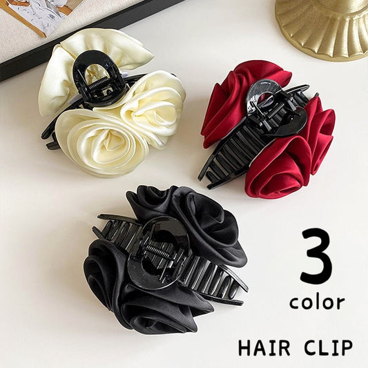 ヘアクリップ バンスクリップ ヘアアクセサリー 髪飾り 薔薇 バラ 商品画像