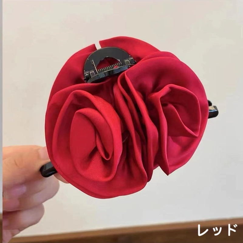 ヘアクリップ バンスクリップ ヘアアクセサリー 髪飾り 薔薇 バラ 商品画像4