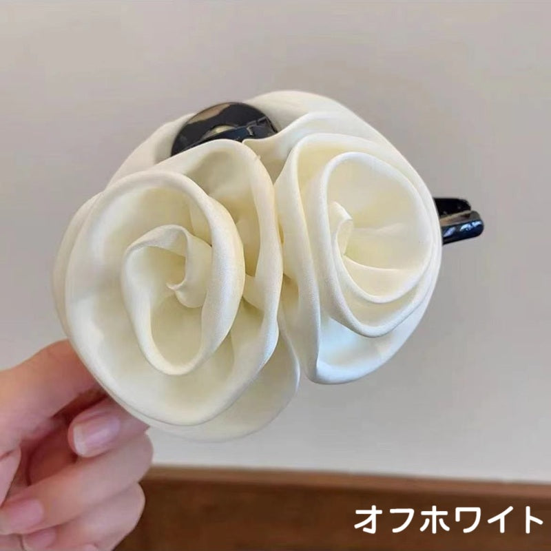 ヘアクリップ バンスクリップ ヘアアクセサリー 髪飾り 薔薇 バラ 商品画像5