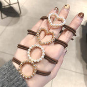 ヘアゴム 髪ゴム レディース ヘアアクセサリー 髪留め 髪飾り まとめ髪 ヘアアレンジ フェイクパール ハート サークル 丸 キッズ ジュニア 女の子 可愛い おしゃれ 女性 婦人 ポニーテール 誕生日 プレゼント