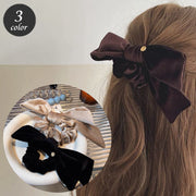シュシュ リボンシュシュ ヘアゴム ヘアアクセサリー 髪ゴム レディース ベロア調 まとめ髪 髪飾り 髪留め ヘアアレンジ おしゃれ かわいい フェミニン ガーリー キュート シック 大人可愛い きれいめ 女性用 婦人用