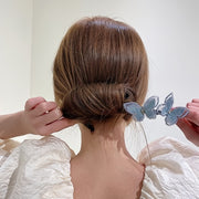 シニヨンメーカー お団子メーカー ヘアワイヤー レディース ヘアアクセサリー 蝶々 キラキラ ラインストーン 刺繍 かわいい きれいめ おしゃれ 女性 大人女子