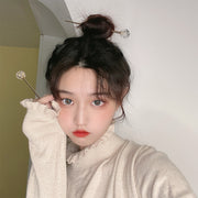 簪 かんざし レディース 女性 ヘアアクセサリー ストレート ラウンド 丸 ボール型 ラメ ゴールドカラー シンプル フォーマル シック かわいい エレガント おしゃれ ファッション小物