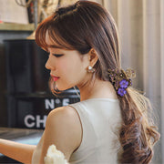 ヘアクリップ バンスクリップ レディース ヘアアクセサリー 髪留め 髪飾り まとめ髪 ヘアアレンジ ラインストーン フラワー キラキラ 華やか 可愛い おしゃれ 女性 外出 お出掛け ゴージャス ファッション小物 プレゼント 贈り物 誕生日 ギフト