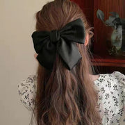 バレッタ くちばしクリップ レディース ヘアクリップ ヘアアクセサリー 髪飾り 髪留め サテン 大きめリボン まとめ髪 ヘアアレンジ