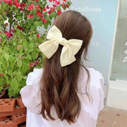 バレッタ くちばしクリップ レディース ヘアクリップ ヘアアクセサリー 髪飾り 髪留め サテン 大きめリボン まとめ髪 ヘアアレンジ