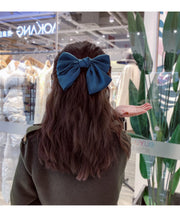バレッタ レディース ヘアクリップ ヘアアクセサリー 髪飾り 髪留め サテン 大きめリボン まとめ髪 ヘアアレンジ かわいい