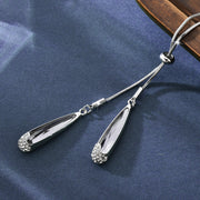 ラリエットロングネックレス ロングネックレス レディース アクセサリー ネックレス Y字 シルバーカラー おしゃれ 可愛い シンプル 女子会 パーティー 大人可愛い 上品