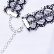 チョーカー レディース レース リボン チョーカーネックレス 黒 ブラック 白 ホワイト 刺繍レース かわいい おしゃれ フェミニン ロリータ 女性 女子