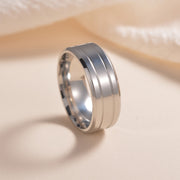指輪 リング メンズ 男性 アクセサリー 幅広 シンプル ライン おしゃれ シルバーカラー ブラック プレゼント 贈り物