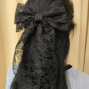 バレッタ ヘアアクセサリー レディース 髪留め 髪飾り まとめ髪 ヘアアレンジ 大きめ リボン 存在感 レース フェミニン かわいい 大人女子 女性用