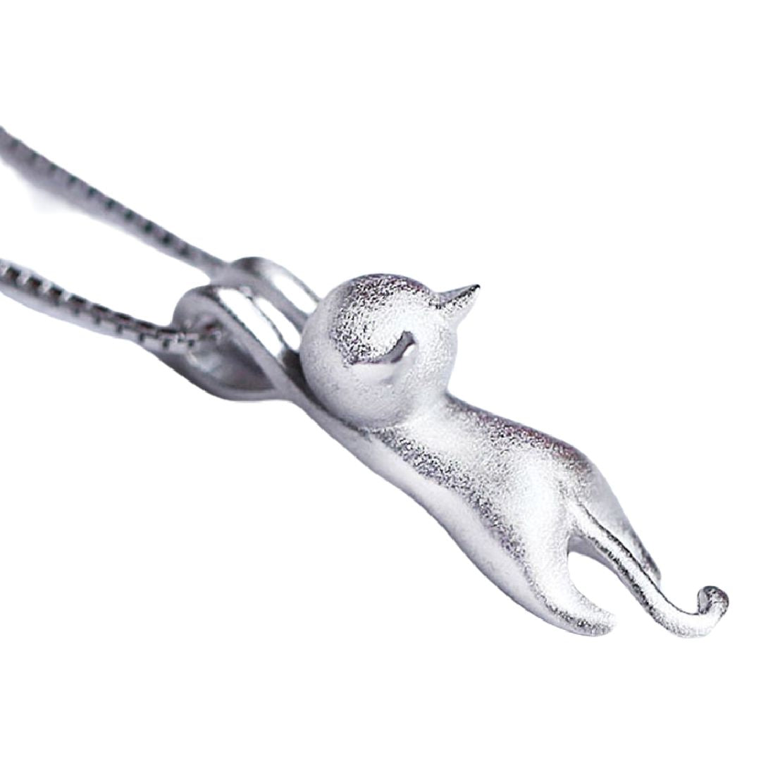 ネックレス ペンダント レディース アクセサリー ベネチアンチェーン ボックスチェーン ネコ 猫 キャット かわいい シルバーカラー