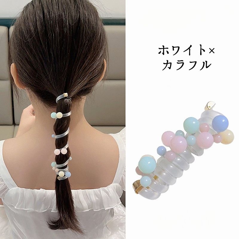 スパイラルヘアゴム 髪ゴム 髪くくり ヘアアクセサリー ブレスレット キッズ 商品画像3