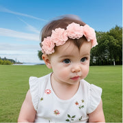 ヘアバンド ヘッドバンド ベビー 赤ちゃん キッズ 子供 ヘアアクセサリー 髪飾り 女の子 フラワー 花びら かわいい おしゃれ キュート ガーリー シンプル 記念撮影 フォト お出かけ お散歩 イベント お祝い 赤 ピンク 白 青 紫 茶