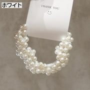 ヘアゴム ヘアリング ヘアアクセサリー レディース 女性 髪飾り 髪留め フェイクパール パール調 華やか 可愛い おしゃれ 上品 ファッション小物