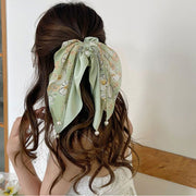 シュシュ リボン付き 単品 ヘアゴム ヘアアクセサリー レディース 花柄 フラワー フェイクパール 髪飾り 髪留め まとめ髪 ヘアアレンジ おしゃれ かわいい フェミニン 大人上品 きれいめ お出かけ 女性用