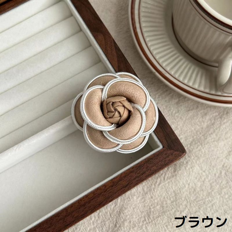 カメリアコサージュ ピンブローチ レディース アクセサリー 布製 クリップ付き 商品画像2