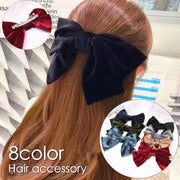 バレッタ ヘアクリップ ヘアアクセサリー レディース 女性 大きめ リボン 無地 単色 シンプル ヘアアレンジ まとめ髪 華やか 上品 お洒落 お出かけ 婦人 ファッション小物