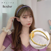 カチューシャ レディース 女性 ヘアアクセサリー ファッション雑貨 ギャザー 無地 ピンク オフホワイト ブルー シンプル かわいい キュート ガーリー フェミニン