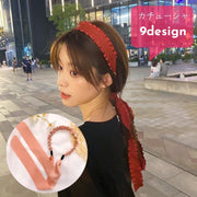 カチューシャ 髪飾り レディース 女性 ヘアアクセサリー ファッション雑貨 リボン フリル 無地 ピンク ブラック シンプル かわいい キュート ガーリー フェミニン カントリー調