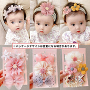 ヘアバンド 3本セット 3点セット ベビー 新生児 赤ちゃん 女の子 女子 0歳 1歳 2歳 3歳 乳幼児用 花 フラワー リボン 王冠 かわいい 髪飾り ヘッドアクセサリー 誕生日 記念写真 お宮参り セレモニー 普段使い ソフト 伸縮性