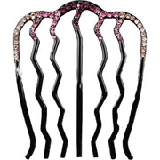 コーム ヘアコーム かんざし 簪 レディース 女性 ヘアアクセサリー 髪飾り 髪留め まとめ髪 ラインストーン キラキラ 大きめ グラデーションカラー おしゃれ シンプル かわいい お出かけ 普段使い プレゼント ギフト 紫 灰 ピンク 黒