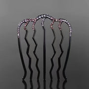 コーム ヘアコーム かんざし 簪 レディース 女性 ヘアアクセサリー 髪飾り 髪留め まとめ髪 ラインストーン キラキラ 大きめ グラデーションカラー おしゃれ シンプル かわいい お出かけ 普段使い プレゼント ギフト 紫 灰 ピンク 黒