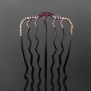 コーム ヘアコーム かんざし 簪 レディース 女性 ヘアアクセサリー 髪飾り 髪留め まとめ髪 ラインストーン キラキラ 大きめ グラデーションカラー おしゃれ シンプル かわいい お出かけ 普段使い プレゼント ギフト 紫 灰 ピンク 黒